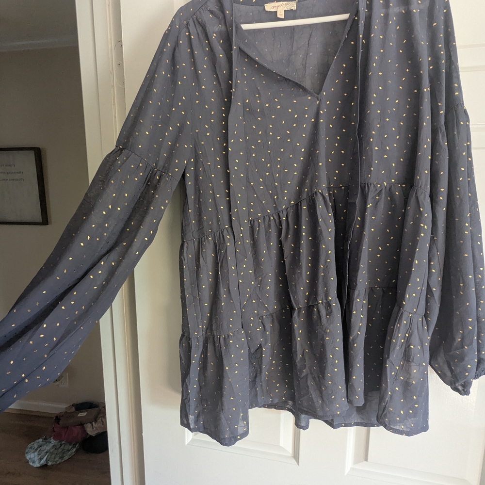 Women's Blue Polka Dot Top